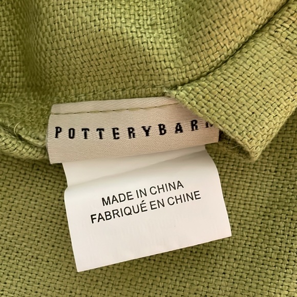 18 inch Pottery Barn Green Textured Fabric Pillow Cover purchased - Picture 3 of 4
